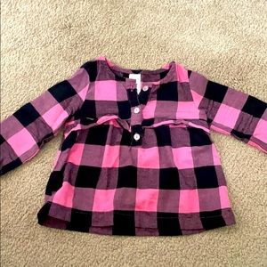 Plaid Baby Girl Long Sleeve Shirt